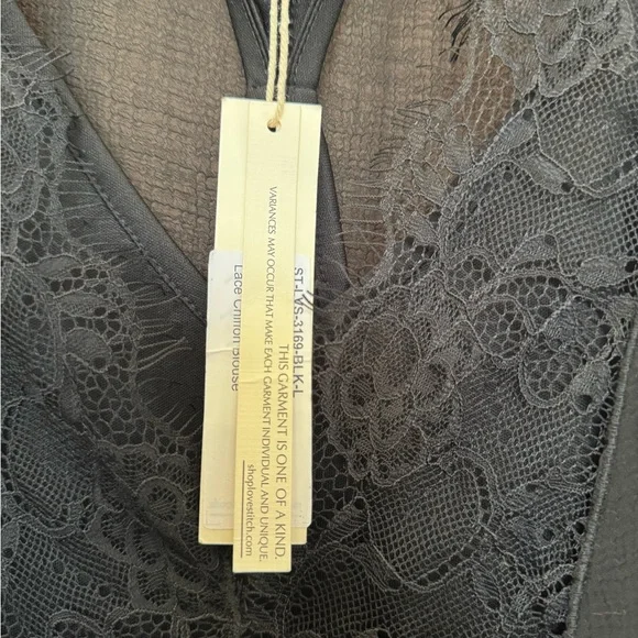 Lovestitch Odette Lace Top Size L in Black - Picture 2 of 3